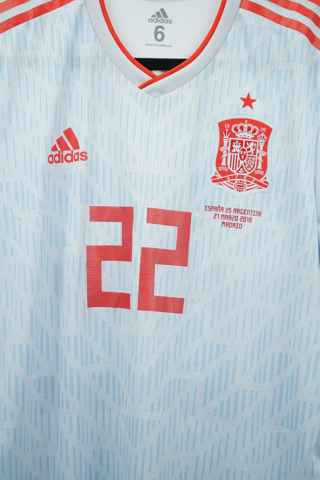 (Match Issue) España 2018 Visitante Isco 22 - Talla M - The Football Room Mty