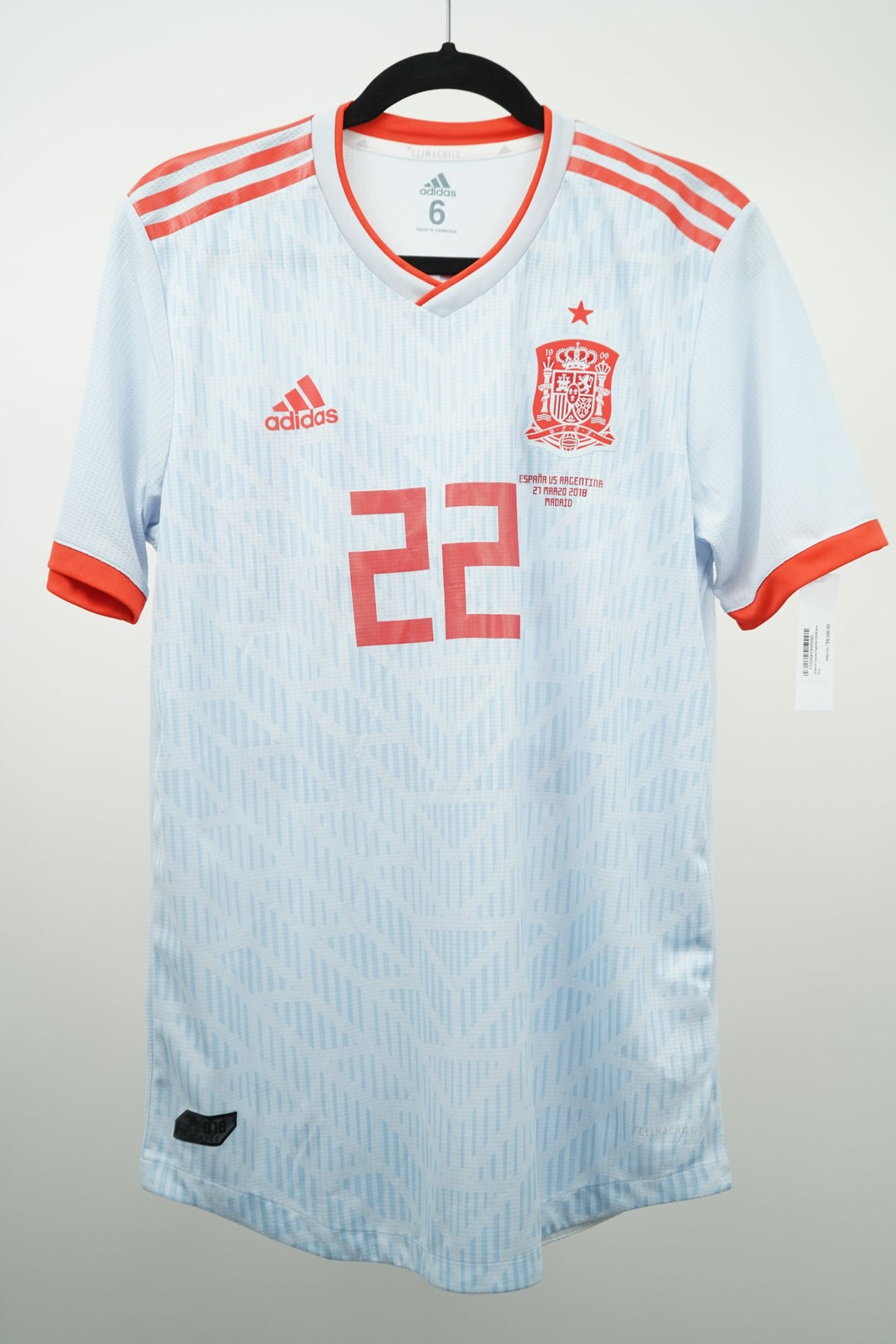 (Match Issue) España 2018 Visitante Isco 22 - Talla M - The Football Room Mty