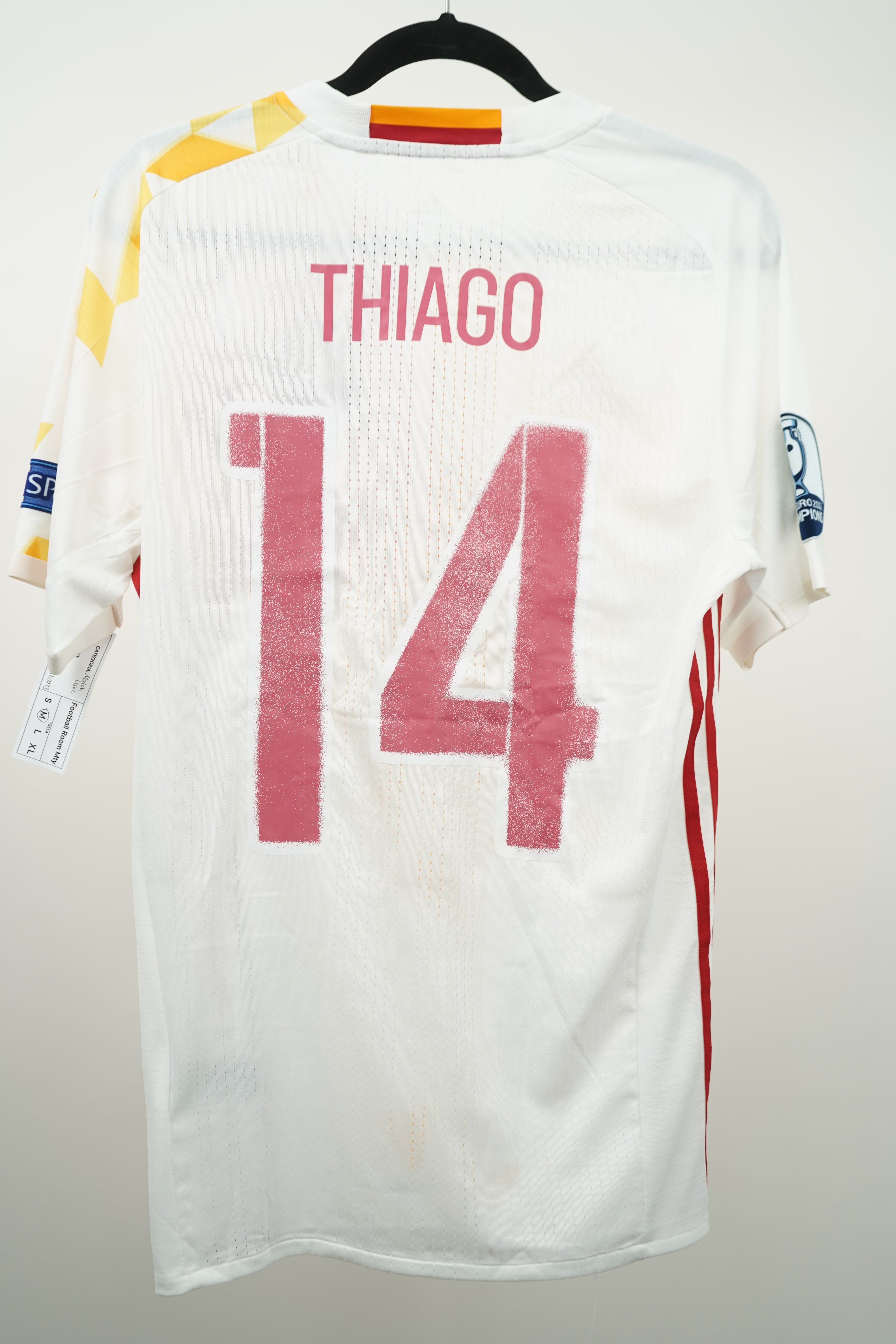 (Matchworn) Spain 2016 Away Thiago #14 - Size M