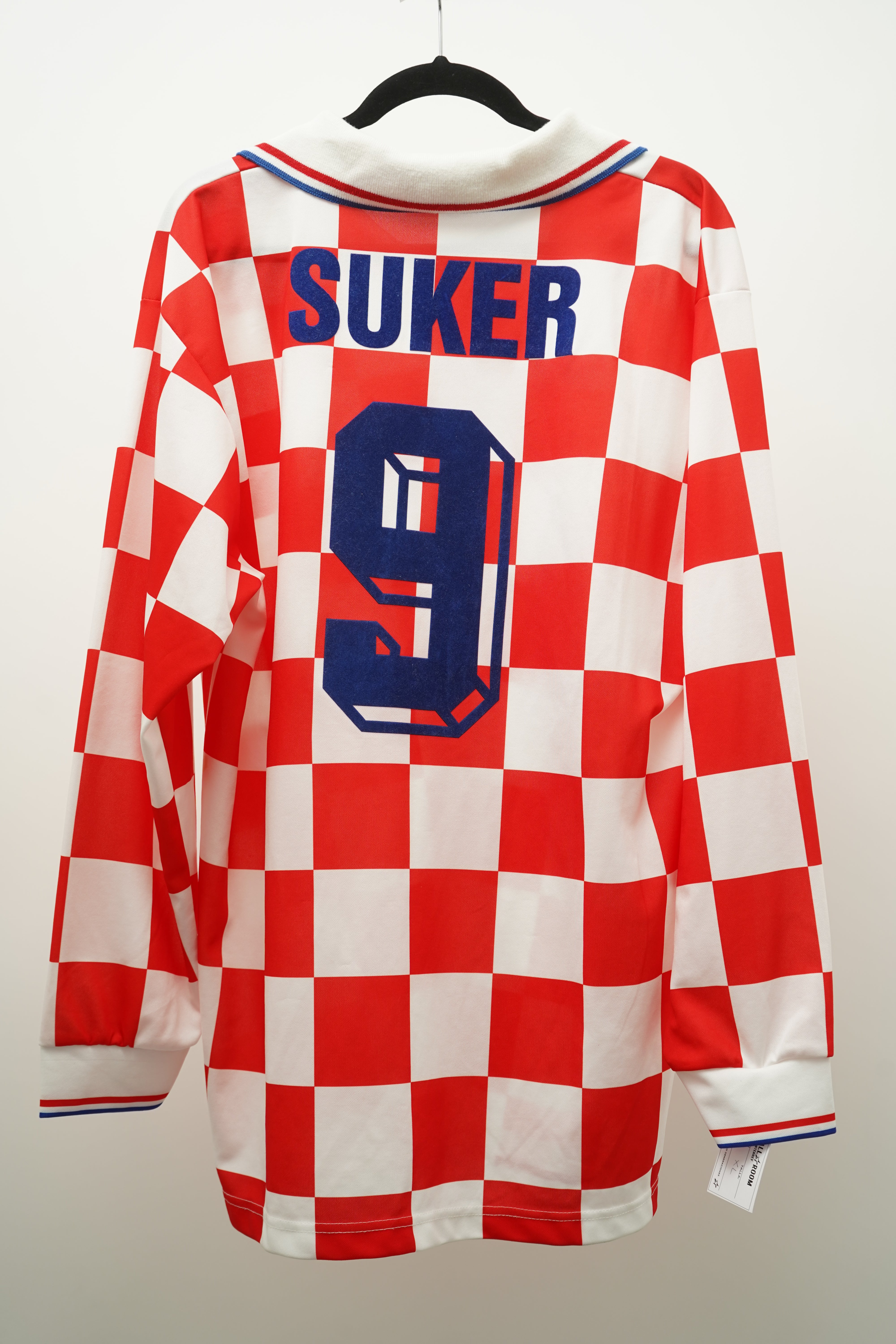 (Match Worn) Croacia manga larga 1996 Davor Suker #9 - Talla XL
