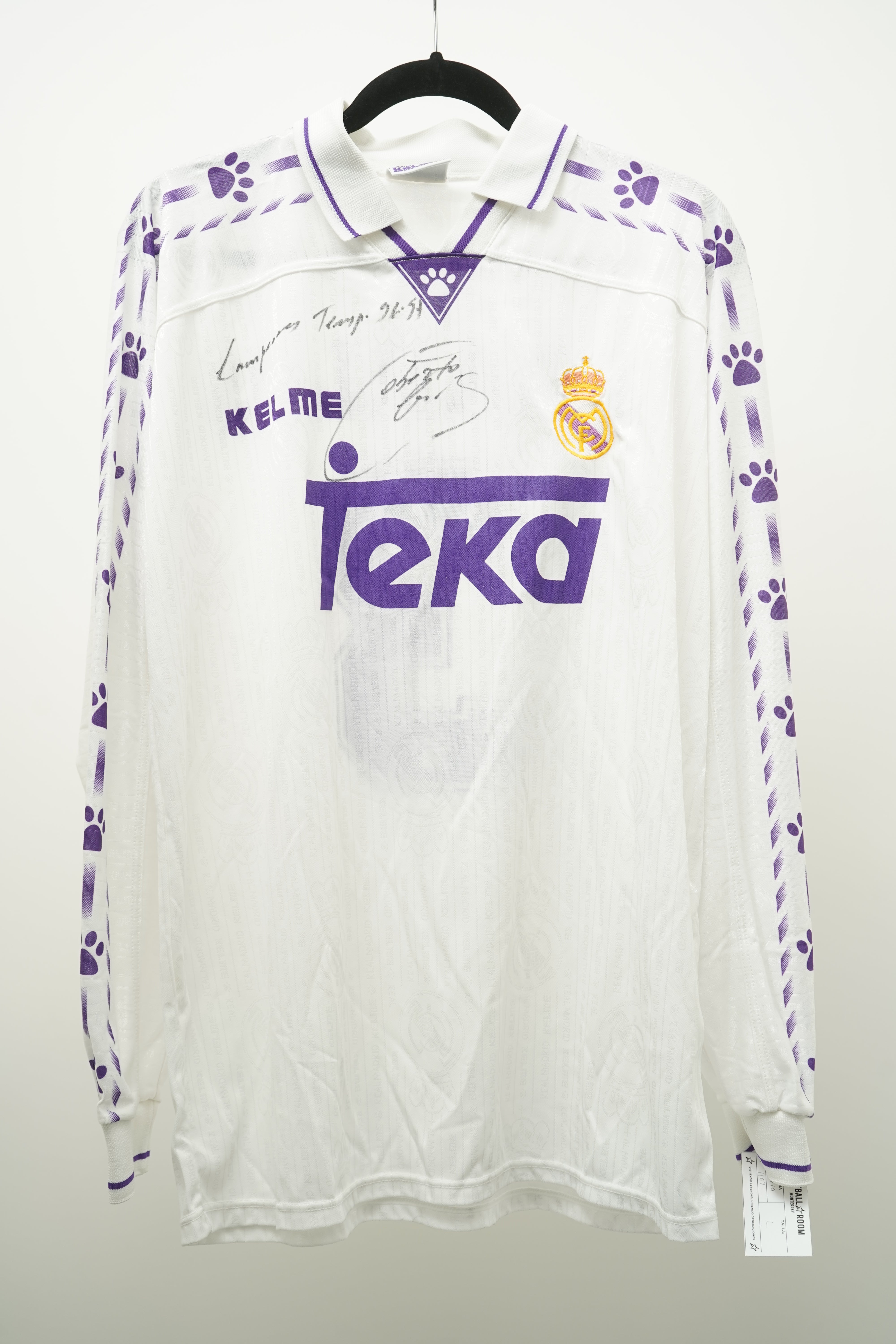 Real Madrid 1996 Local Roberto Carlos #3 (firmada) - Talla L