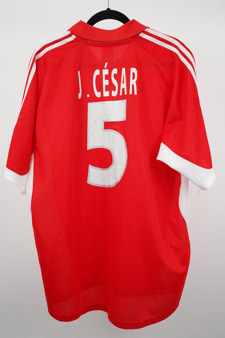 (Matchworn) Benfica Local 2001 - 2002 5 J. Cesar - XL (8/10) - The Football Room Mty