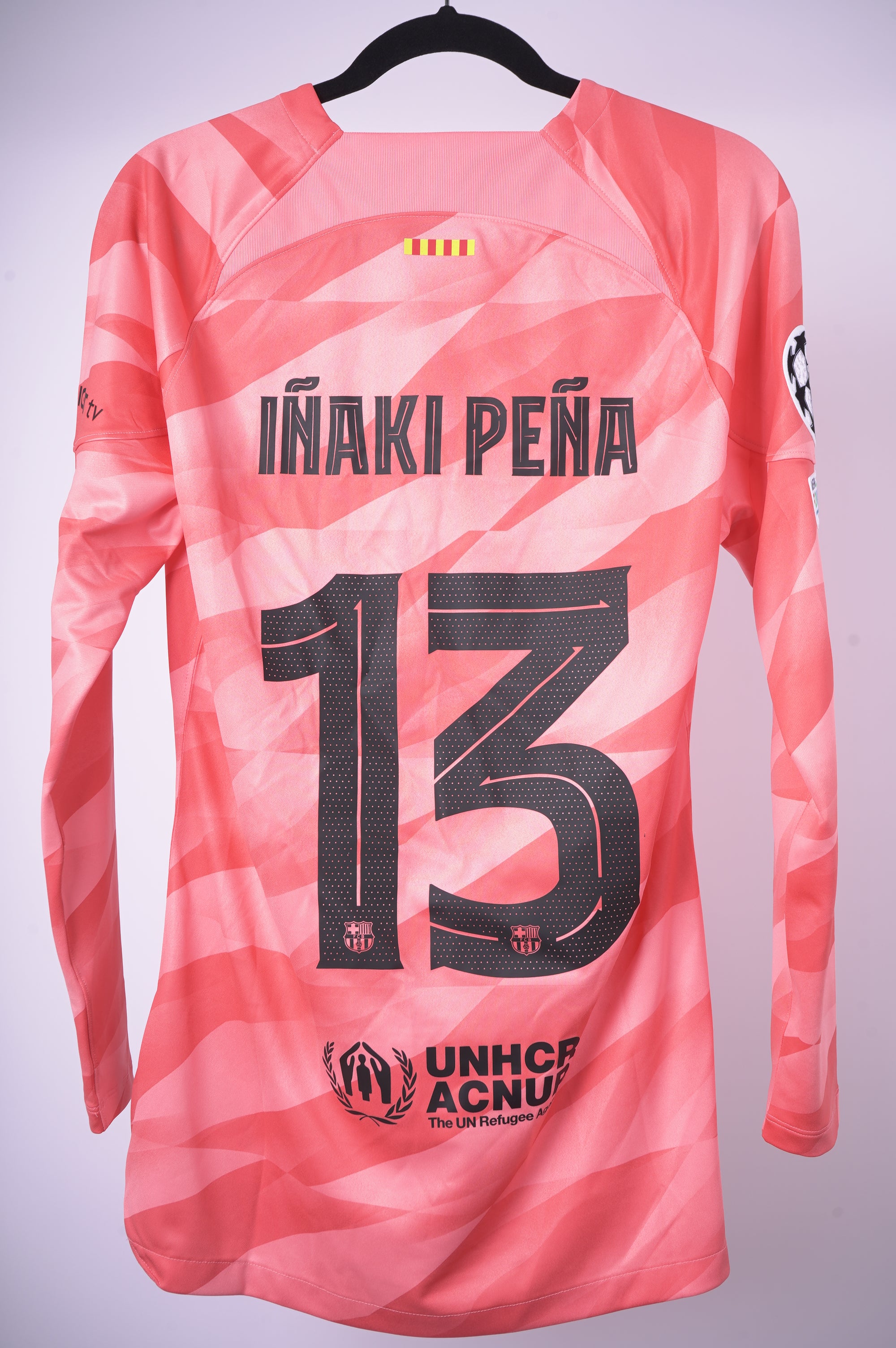(Match Issue) Barcelona 2023-2024 #13 Pink utileria champions Iñaki Peña