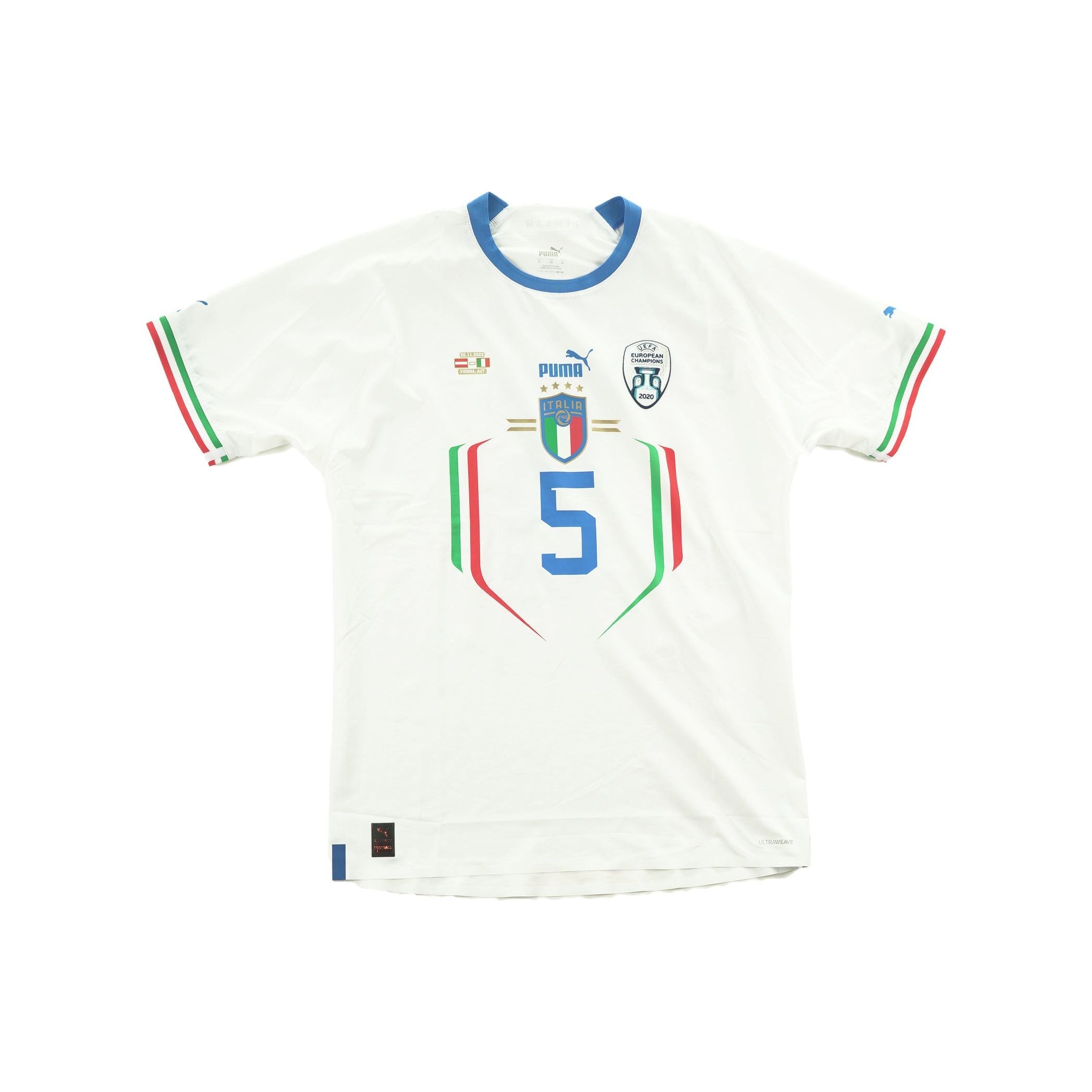 (Firmada) (Matchworn) Italia 2022 Visitante Scalvini #5